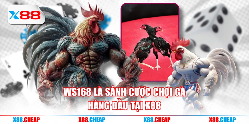 WS168 là sảnh cược chọi gà hàng đầu tại X88